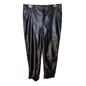 Joie Black Faux Leather Pants Size 8 Womens Relaxed Fit Size 8